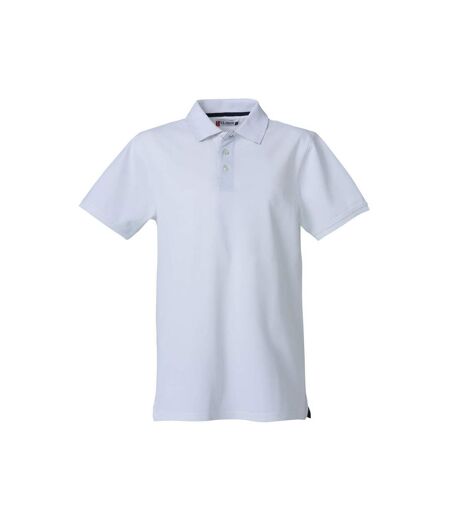 Mens heavy premium polo shirt white Clique