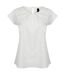 Henbury Womens/Ladies Pleat Front Short Sleeve Top (White)