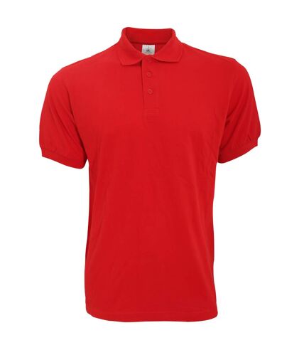 B&C Safran Mens Polo Shirt / Mens Short Sleeve Polo Shirts (Red)