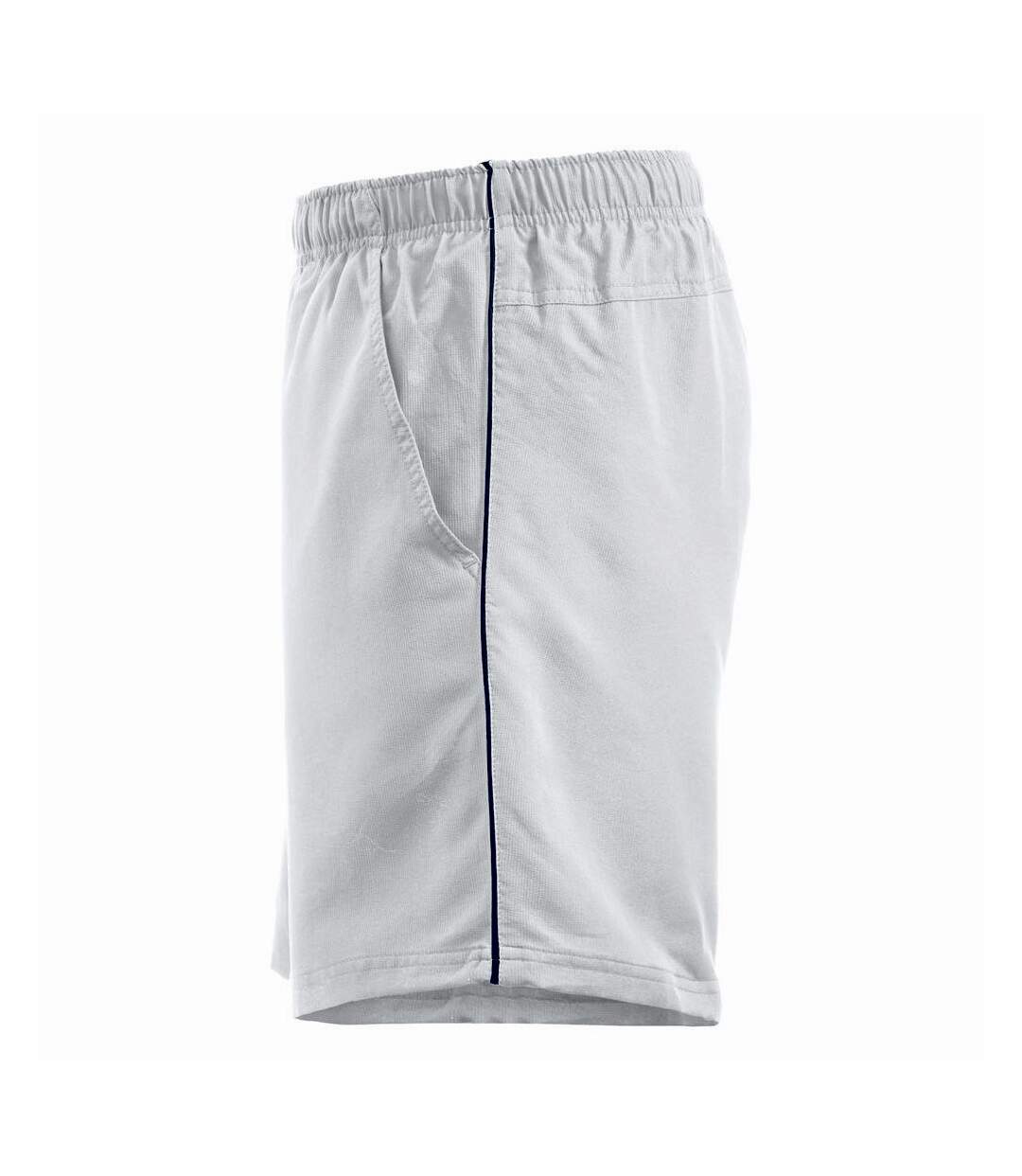 Short hollis adulte blanc / bleu marine Clique