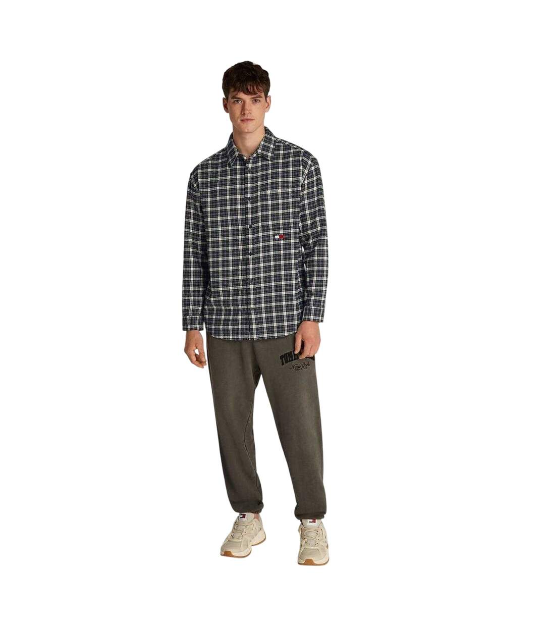 Mens Badge Flannel Pocket Shirt Black Tommy Jeans-4