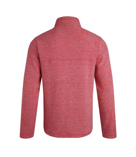 Mens Laramie Snow Marl Quarter Zip Fleece Tango Red Weird Fish