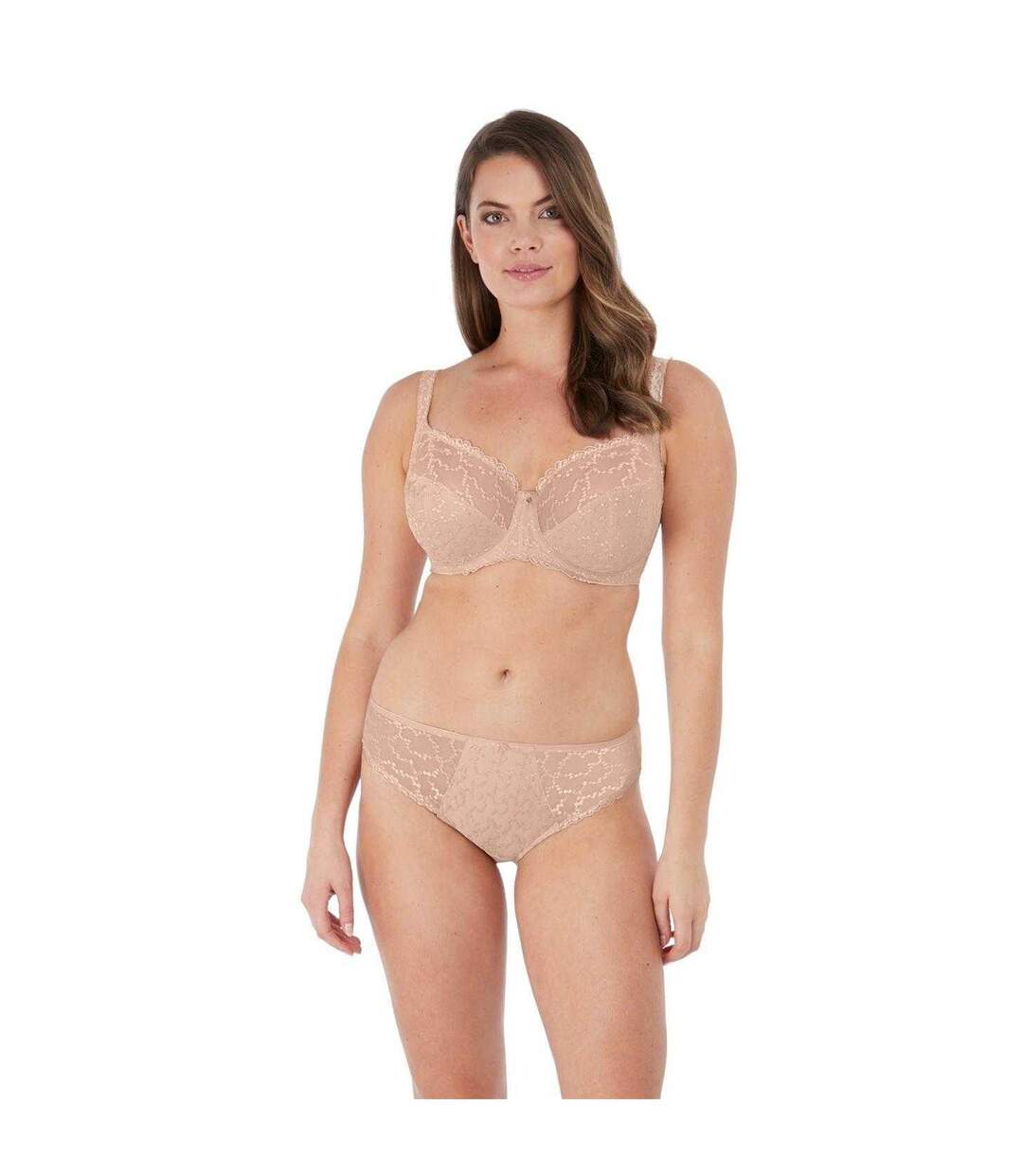 Womens/ladies Geometric Lace Briefs Natural Beige Fantasie-4