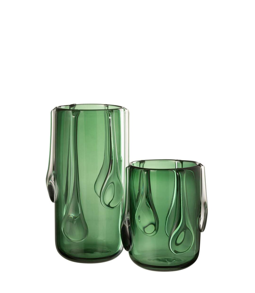 Vase Design en Verre Drippy 33cm Vert-2