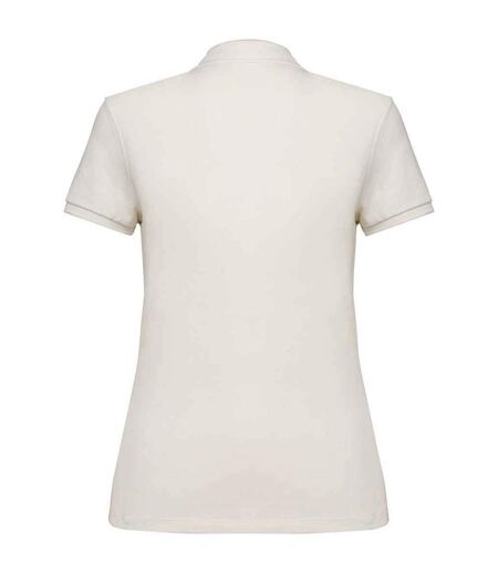 Womens/ladies pique polo shirt ivory Native Spirit