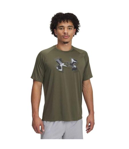 T-shirt Tech Print Fill Homme Vert Olive Under Armour