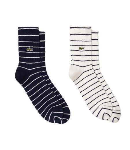 Lot de 2 paires de chaussettes blanches/marines homme/femme lacoste ra7869 - 35/38
