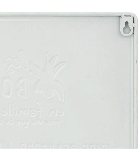 Décoration Murale en Métal Citation 58cm Blanc