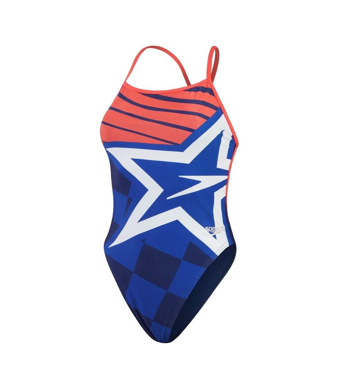Maillot De Bain 1 Pièce Motif/style Étoile Et Rayures Placement Femme Bleu Imprimé Speedo-2