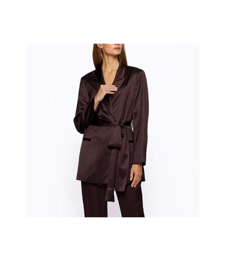 Womens/ladies Jishina Satin Wrap Blazer Red Boss