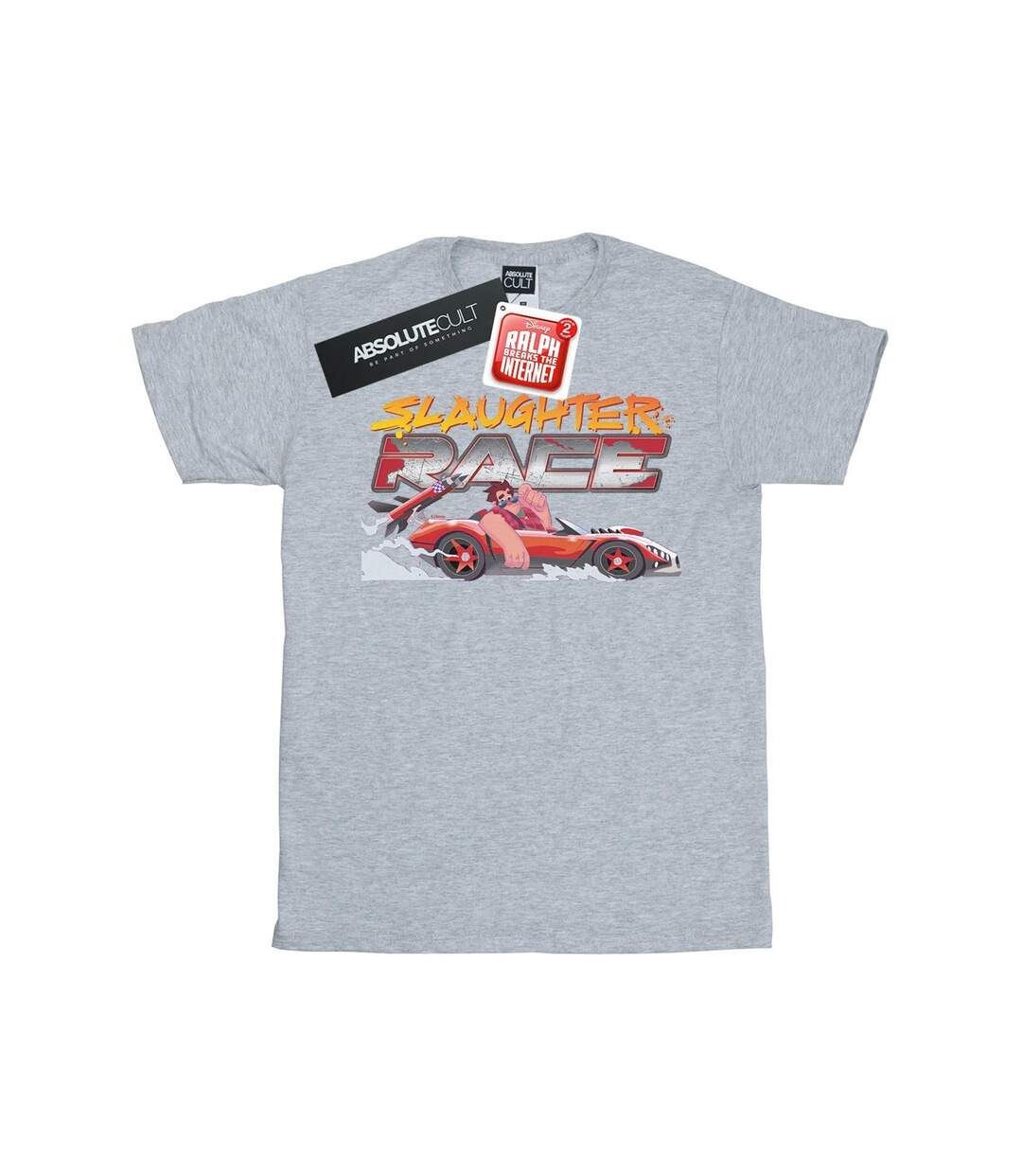 Disney Womens/Ladies Wreck It Ralph Slaughter Race - T-shirt boyfriend en coton (Gris sportif) - UTBI51633-1
