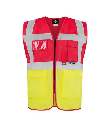 Gilet Haute Visibilité Executive Berlin Adulte Rouge Jaune Korntex