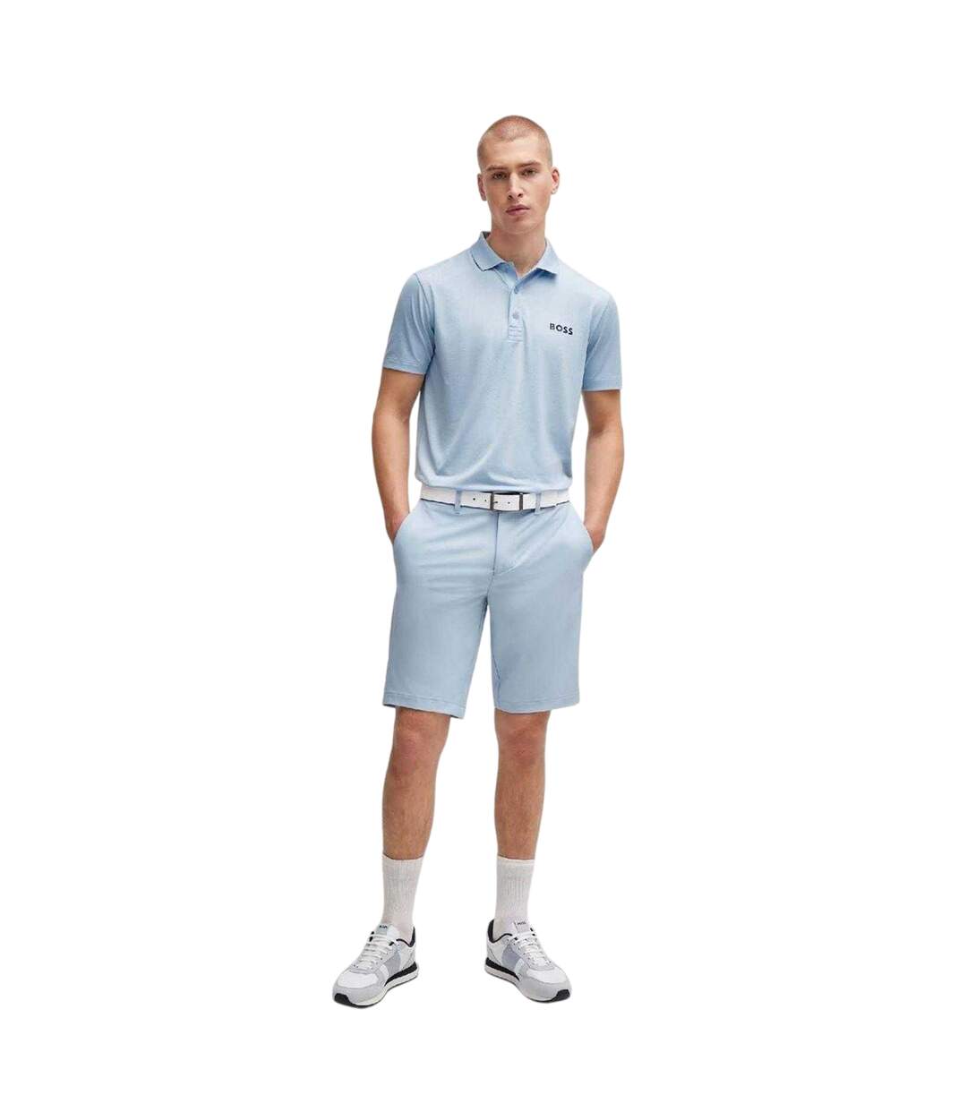 Polo Motif/style Logo Contrasté Homme Violet Boss-4