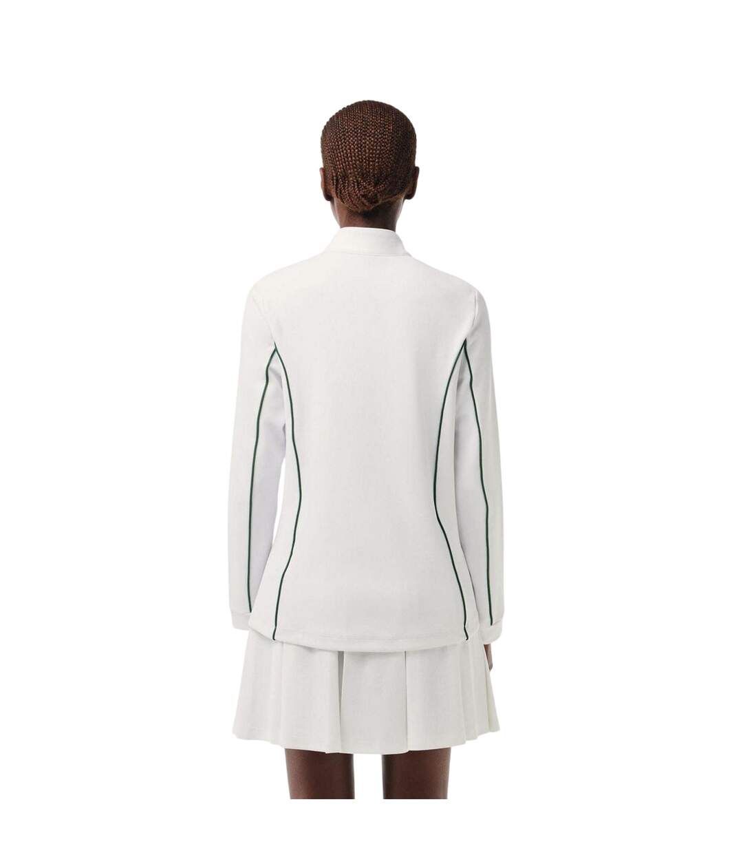 Sweat Tennis Femme Blanc Vert Lacoste-3