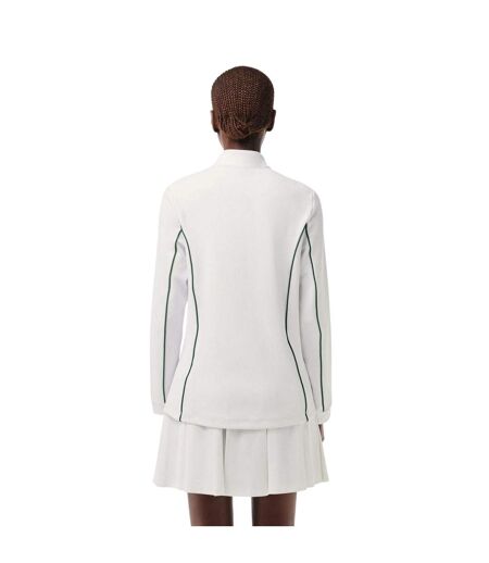 Sweat Tennis Femme Blanc Vert Lacoste