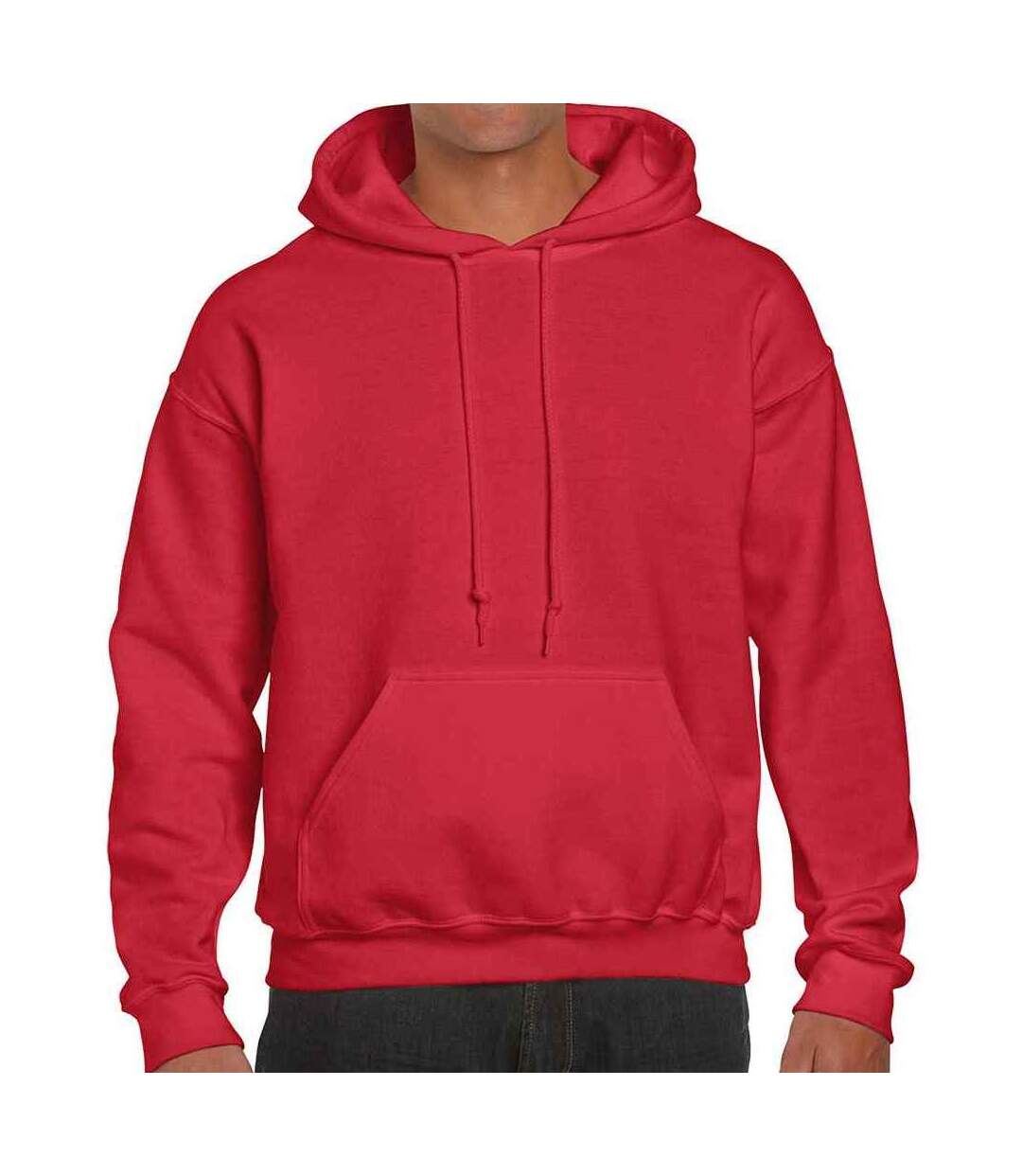 Sweat à capuche homme rouge Gildan-1