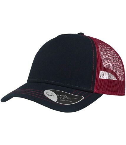 Casquette trucker rapper bleu marine / bordeaux Atlantis