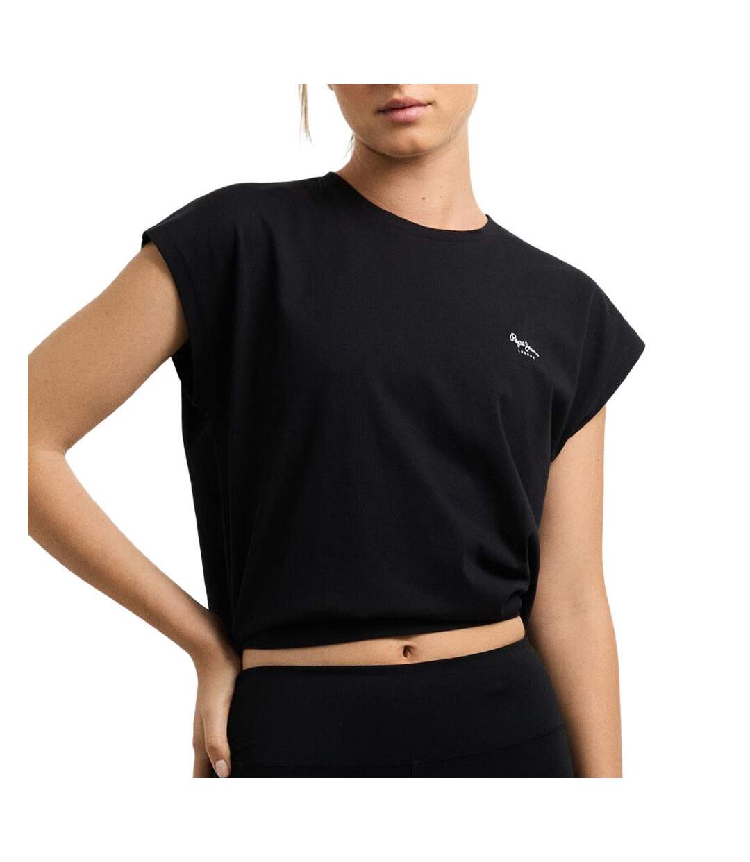T-Shirt noir femme pepe jeans  blooma-1