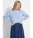 Pull doux fleurs brodées col rond-1