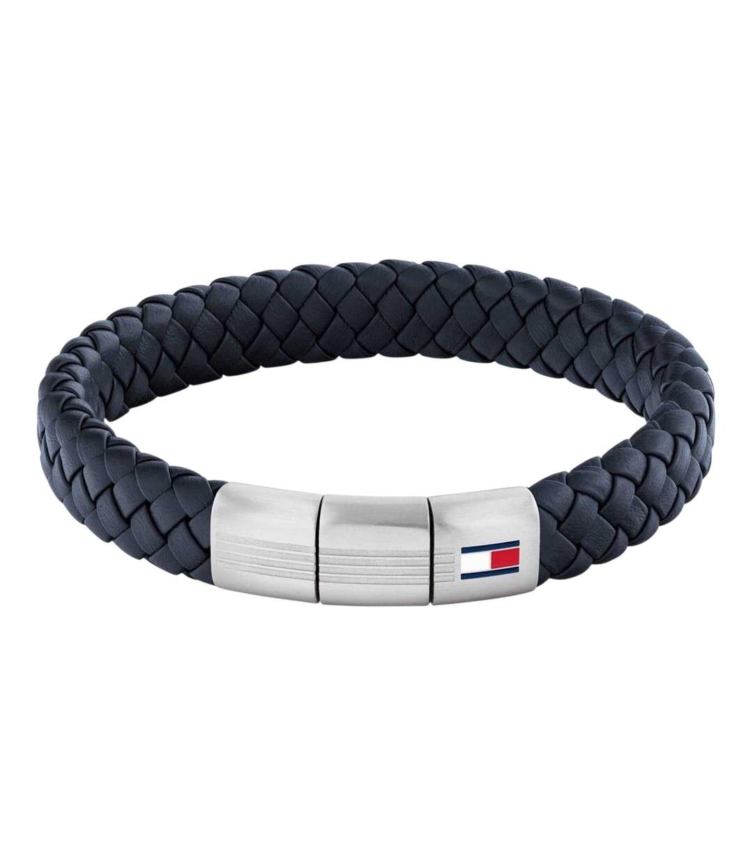 Mens Leather Braided Bracelet One Size Blue Tommy Hilfiger-1