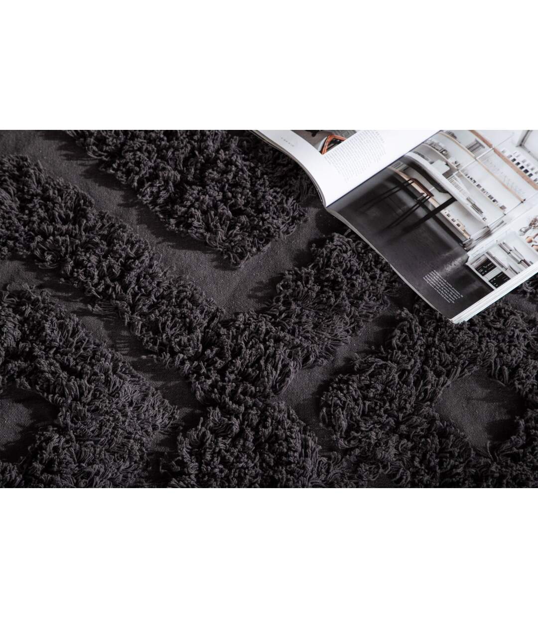 Tapis Déco Tufté Hilma 250x350cm Gris Foncé-4