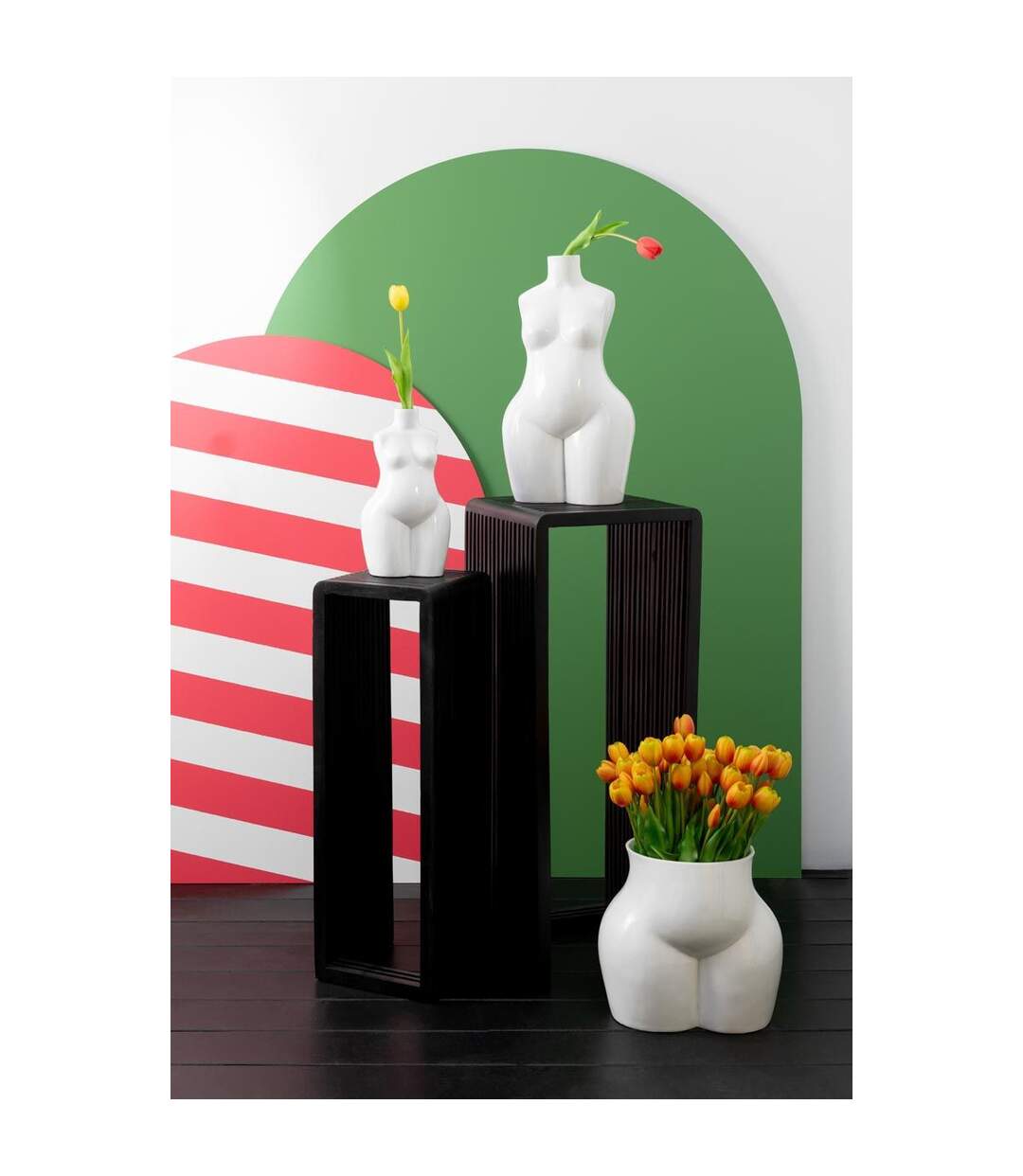 Vase Déco Corps Femme 32cm Blanc-2