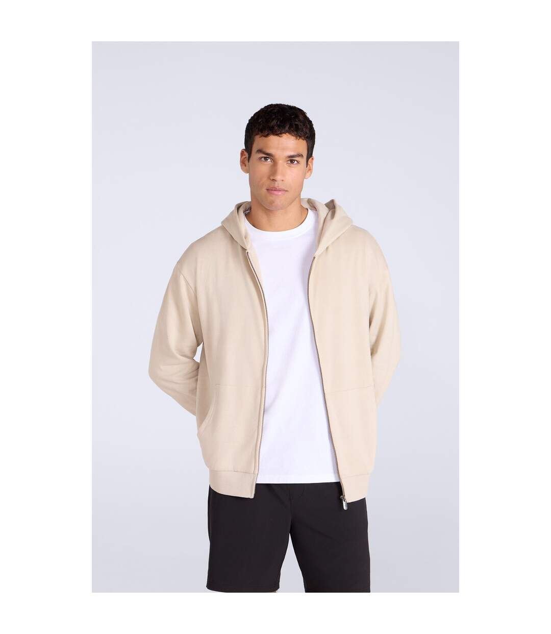 Veste À Capuche Homme Beige Animal-1