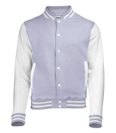 Veste teddy style collège américain université - JH043 - gris et blanc