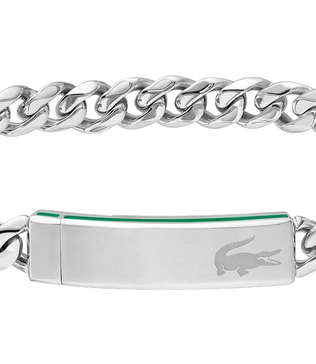 Mens Black Ion Plating Stainless Steel Bracelet One Size Silver Lacoste-2