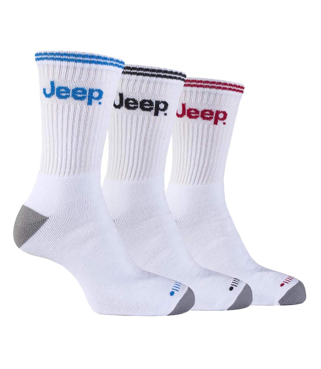 JEEP - 3 Pk Mens Cotton Striped Sport Socks-1