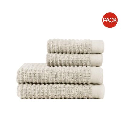 Pack of 4  Landro towel set  one size off white Vinga