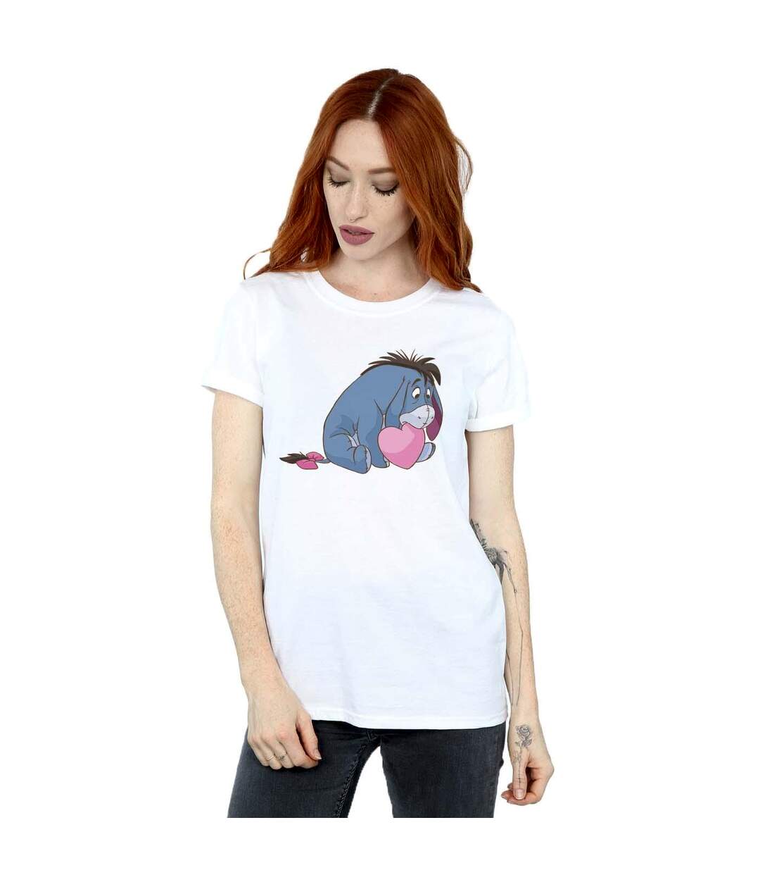 Disney Femme/Les femmes Winnie The Pooh Eeyore Mouth Cotton Boyfriend T-Shirt (Blanc) - UTBI47443-2