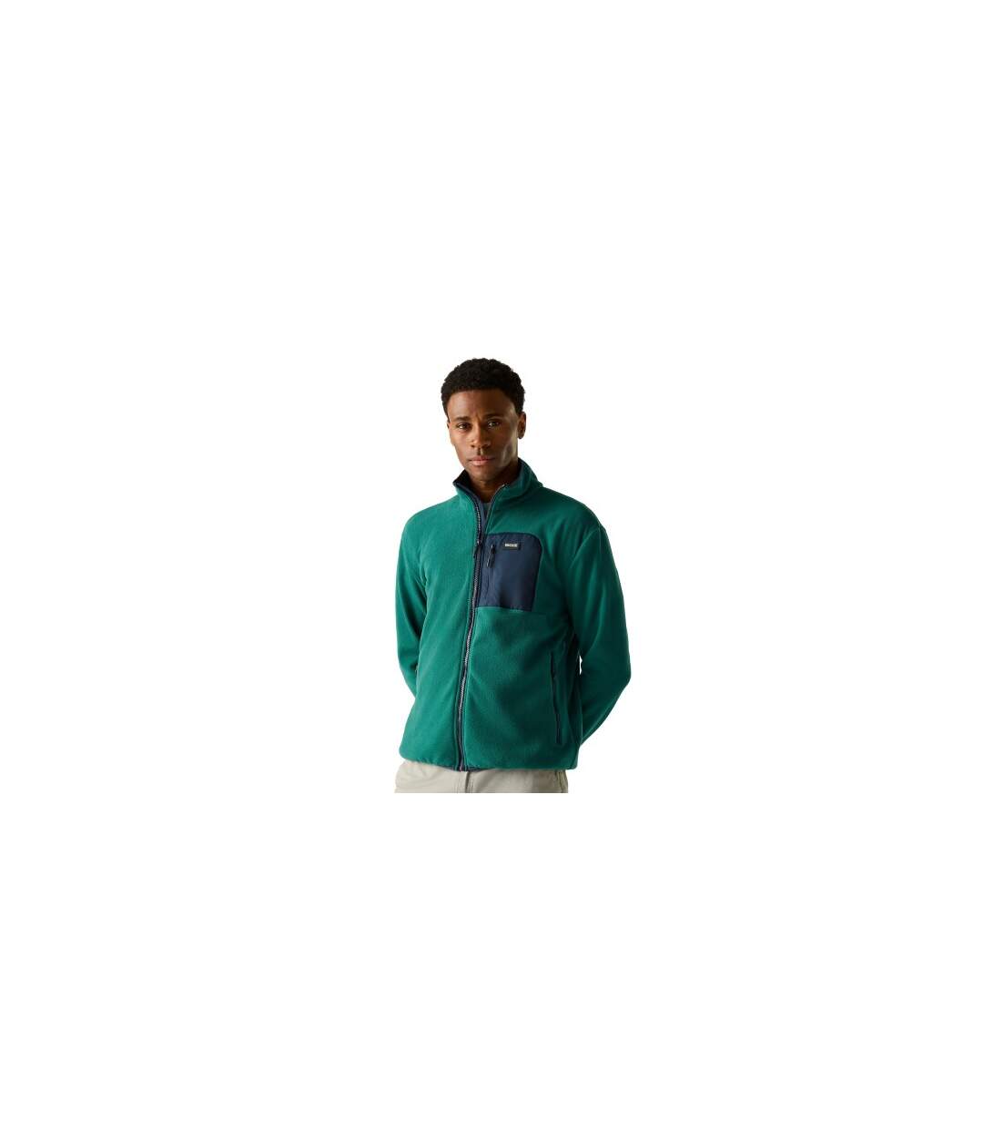 Mens Frankie Full Zip Fleece Jacket Mediterranean Green Navy Regatta-1