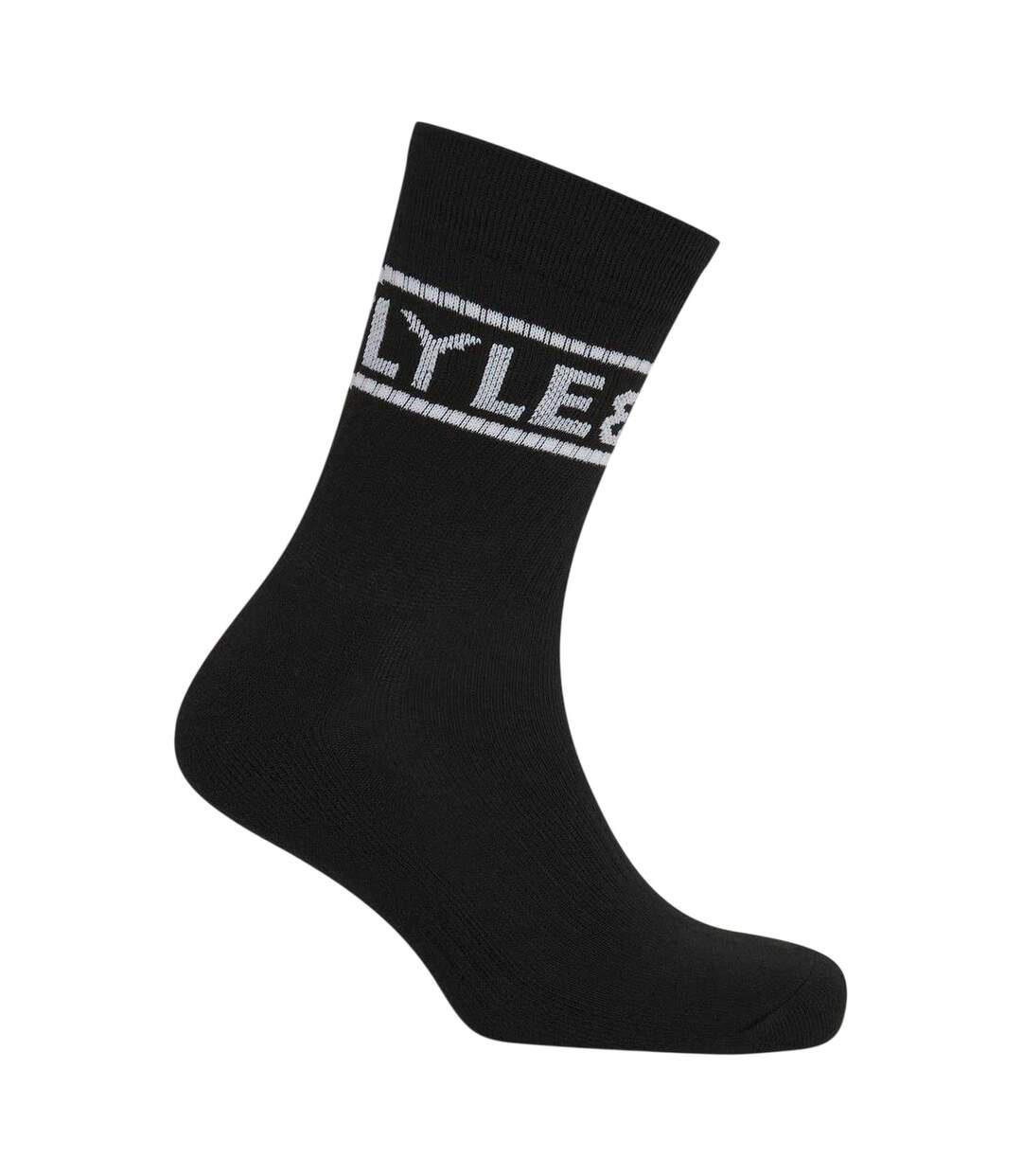 Lot De 3  Paires De Chaussettes Motif/style Marque Homme Noir Blanc Gris Lyle & Scott-2