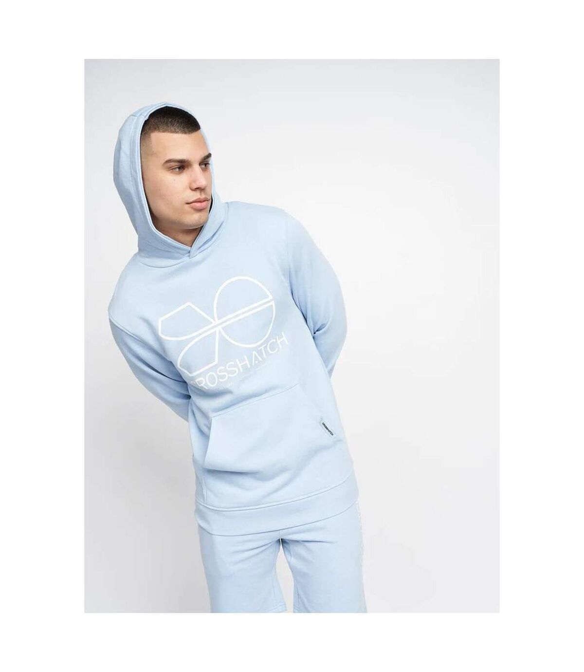 Crosshatch Mens Zieman Hoodie (Light Blue)