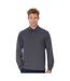 B&C Mens Heavymill Cotton Long Sleeve Polo Shirt (Dark Grey) - UTRW3007