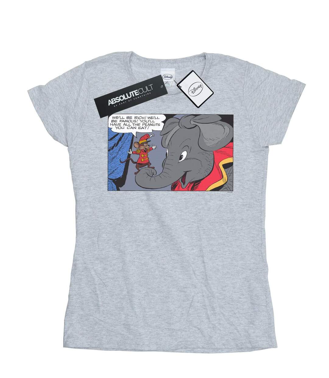 Disney - T-shirt DUMBO RICH AND FAMOUS - Femme (Gris chiné) - UTBI15173-1