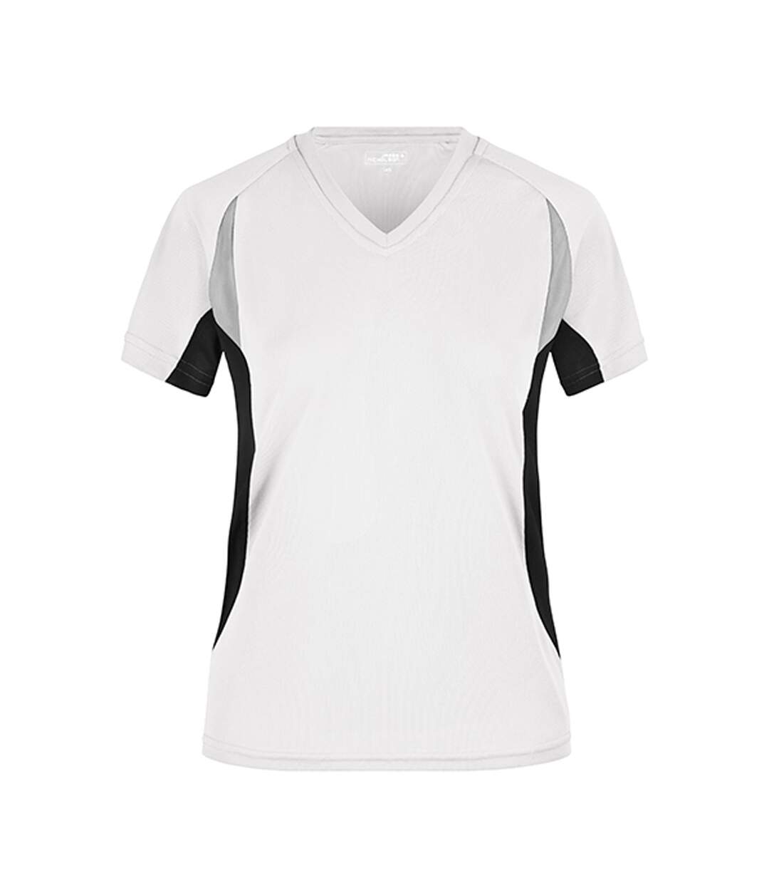 T-shirt Course À Pied Femme Blanc Noir James And Nicholson-1