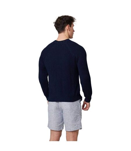 Mens Harry Ribbed Raglan Jumper Navy Peregrine