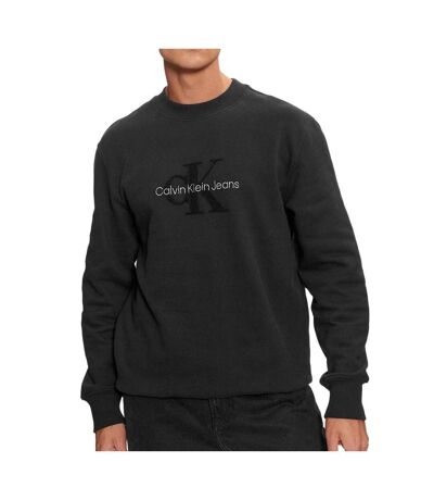 Sweat Noir Homme Calvin Klein Jeans Chenille Monologo - L