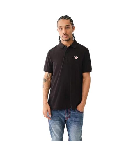 Mens Buddha Logo Polo Shirt Jet Black True Religion