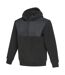 Unisex adult evans hooded sherpa fleece recycled sweater top solid black Elevate