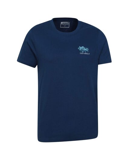 Mens southwold back print organic t-shirt dark blue Mountain Warehouse