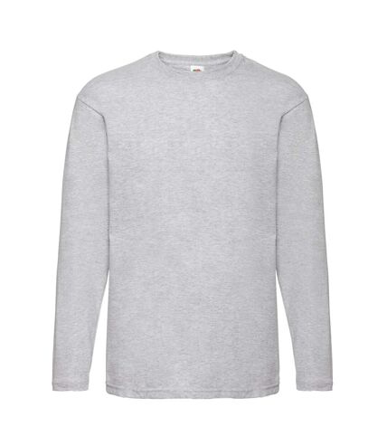 Fruit of the Loom Mens Valueweight Heather Long-Sleeved T-Shirt (Heather Grey)