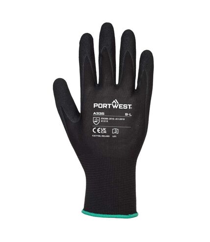 Unisex adult a335 dermi npr15 nitrile grip gloves s black Portwest