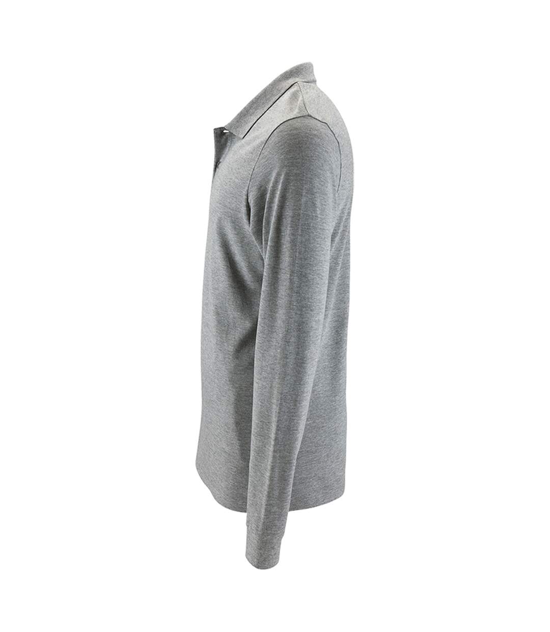 SOLS Mens Perfect Long Sleeve Pique Polo Shirt (Gray Marl)