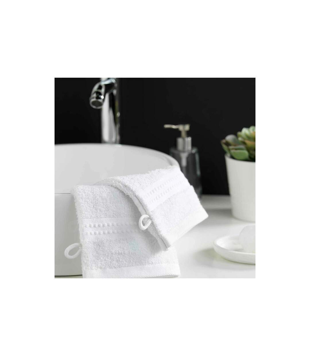 Lot de 2 Gants de Toilette Excellence 15x21cm Neige-3