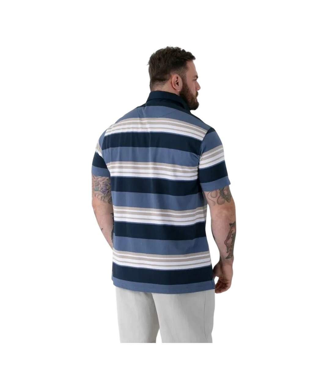 Polo Rugby Motif/style À Rayures Willis D555 Homme Bleu Marine Duke-3