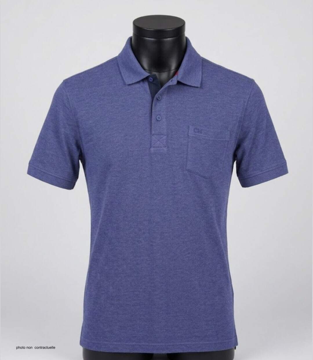CHALLENGER RUSTICO2 : Polo manches courtes bleu indigo en maille piquée 100% coton pour homme-3