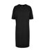 Womens/ladies Organic Robe T-shirt Surdimensionnée À Ourlet Fendu Noir Build Your Brand-2